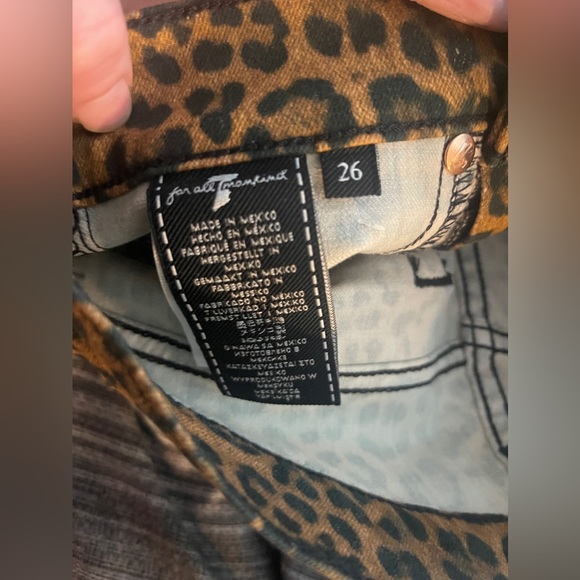 7 FOR ALL MANKIND Leopard Print High Waist Skinny Jeans size 26 NWT - Picture 14 of 15